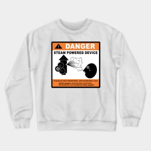 steampunk warning label Crewneck Sweatshirt